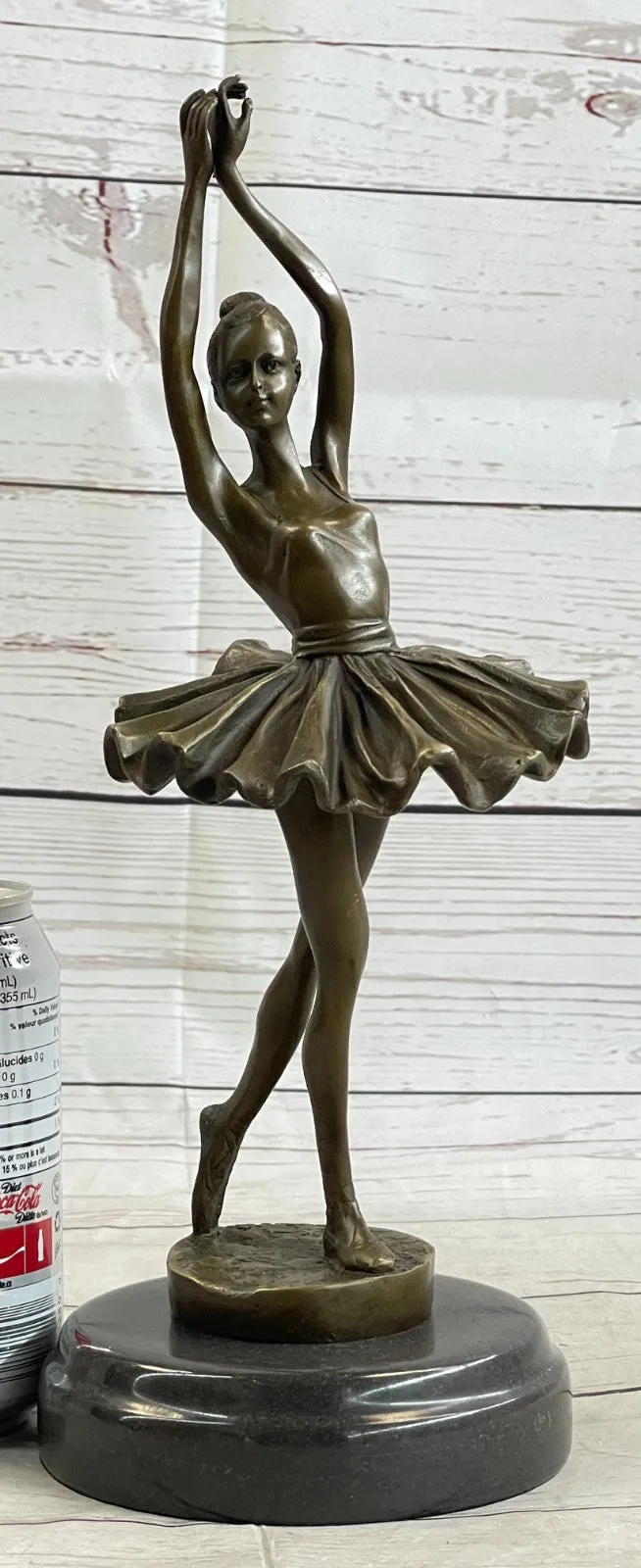 Prima Ballerina Bronze Sculpture Art Nouveau Deco Marble Base Figurine Statue