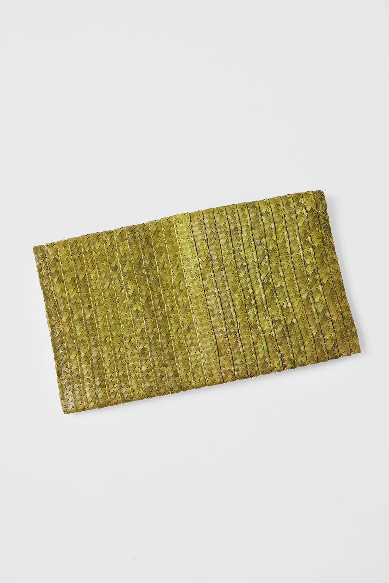 Raya Woven Clutch - Olive