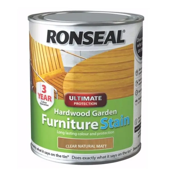 Ronseal 750ml Clear Natural Matt Garden Furniture Stain