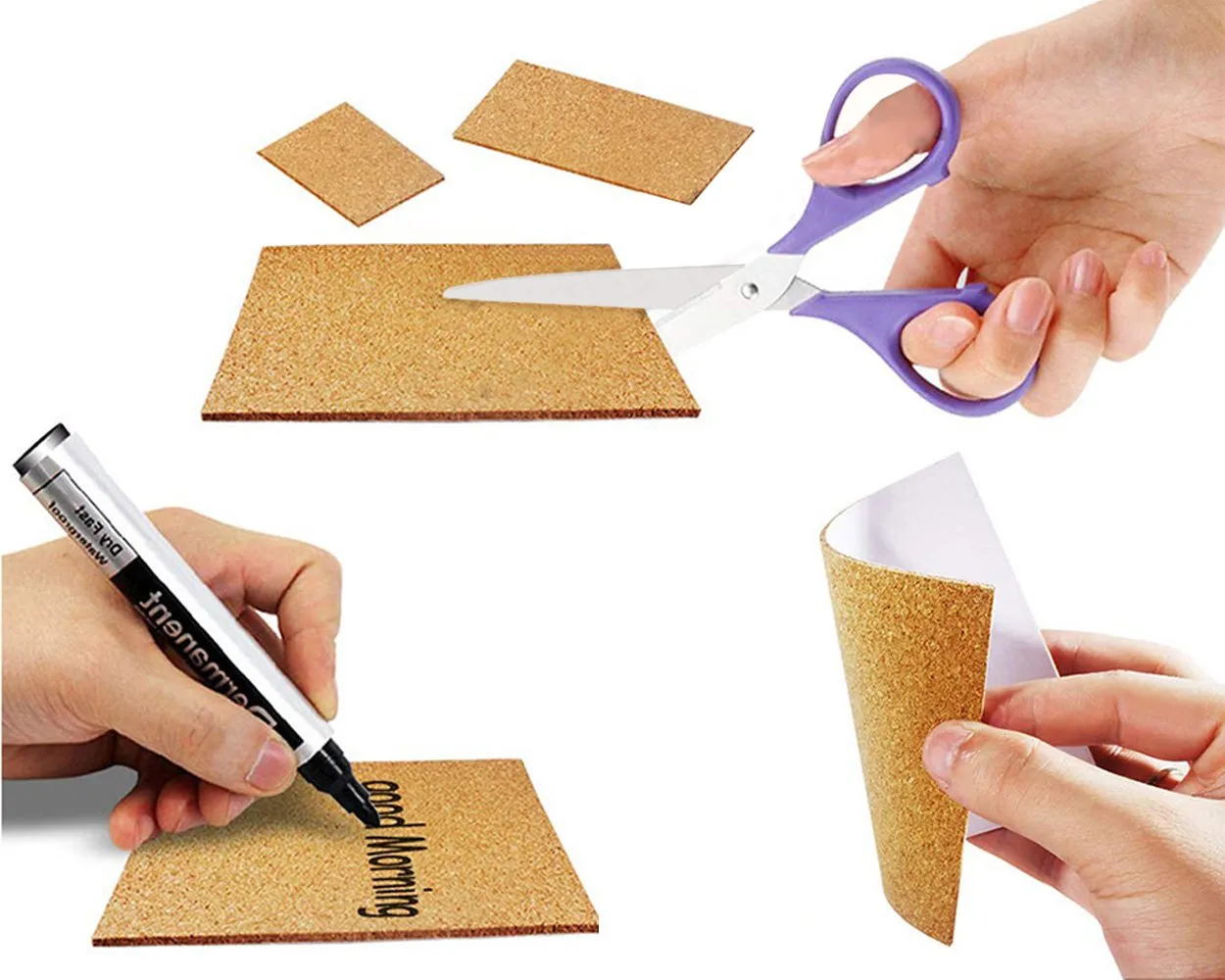 Self-Adhesive Cork Sheets 36 Pieces Mini Wall Cork Board Cork Mats