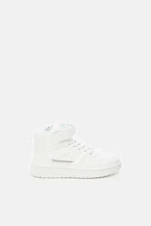 Senior Boys White Embossed High Top