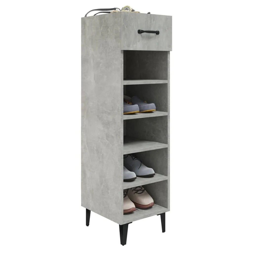 Shoe Cabinet Concrete Grey 30x35x105 cm Engineered Wood