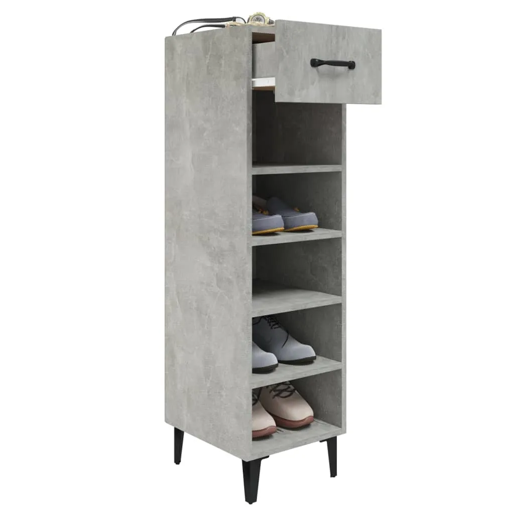 Shoe Cabinet Concrete Grey 30x35x105 cm Engineered Wood