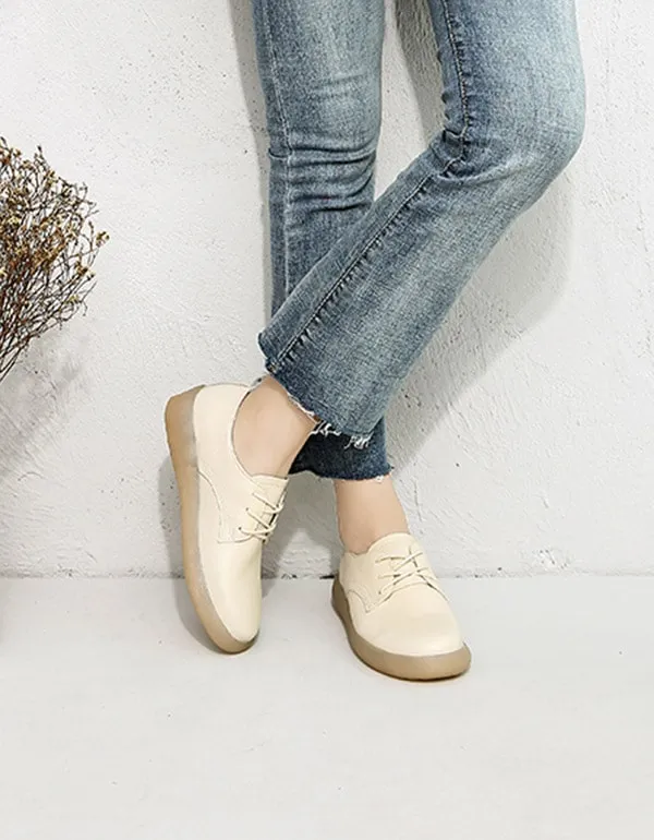 Spring Autumn Retro Leather Walking Shoes