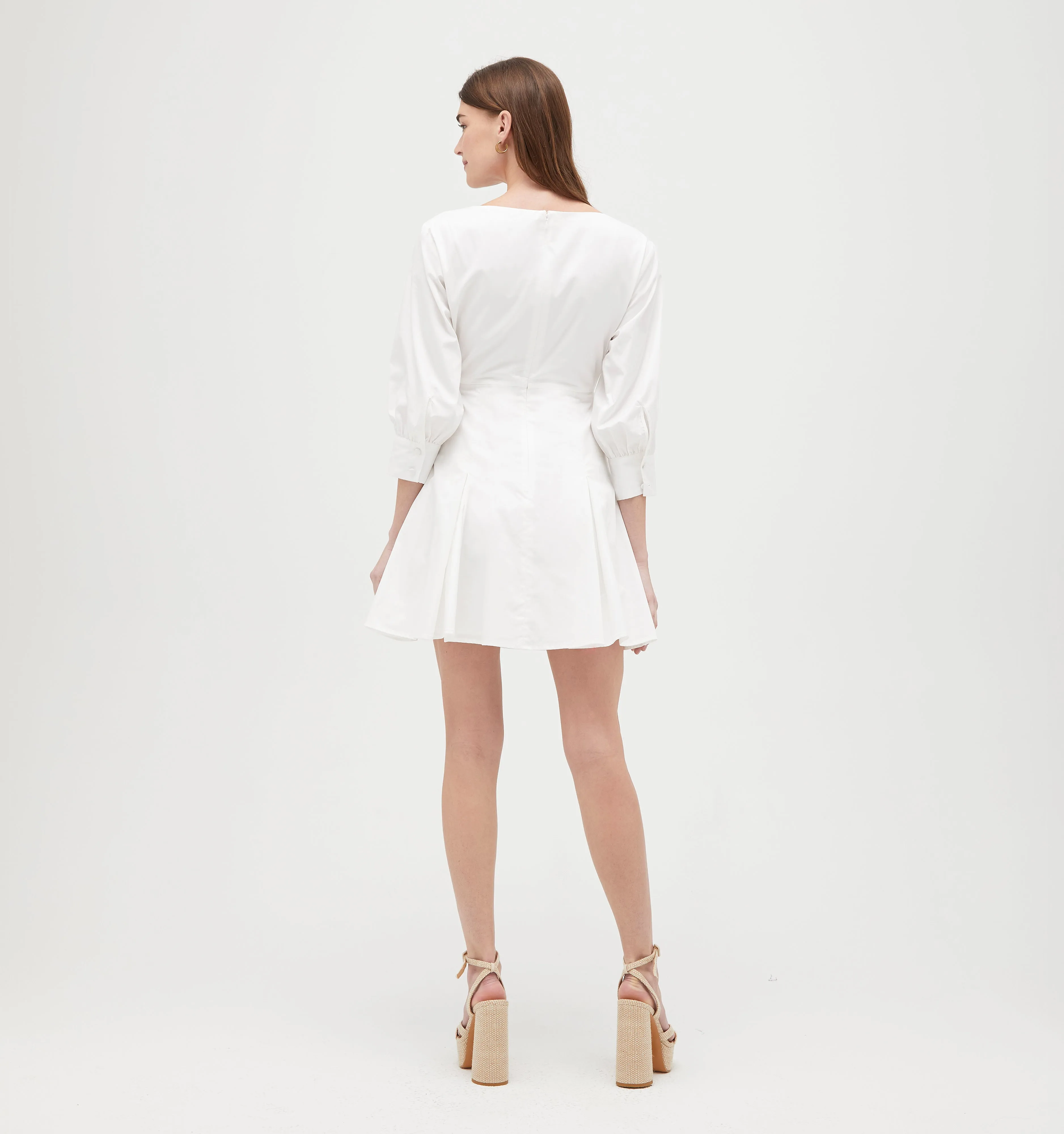 The Aveline Dress - White Cotton Sateen