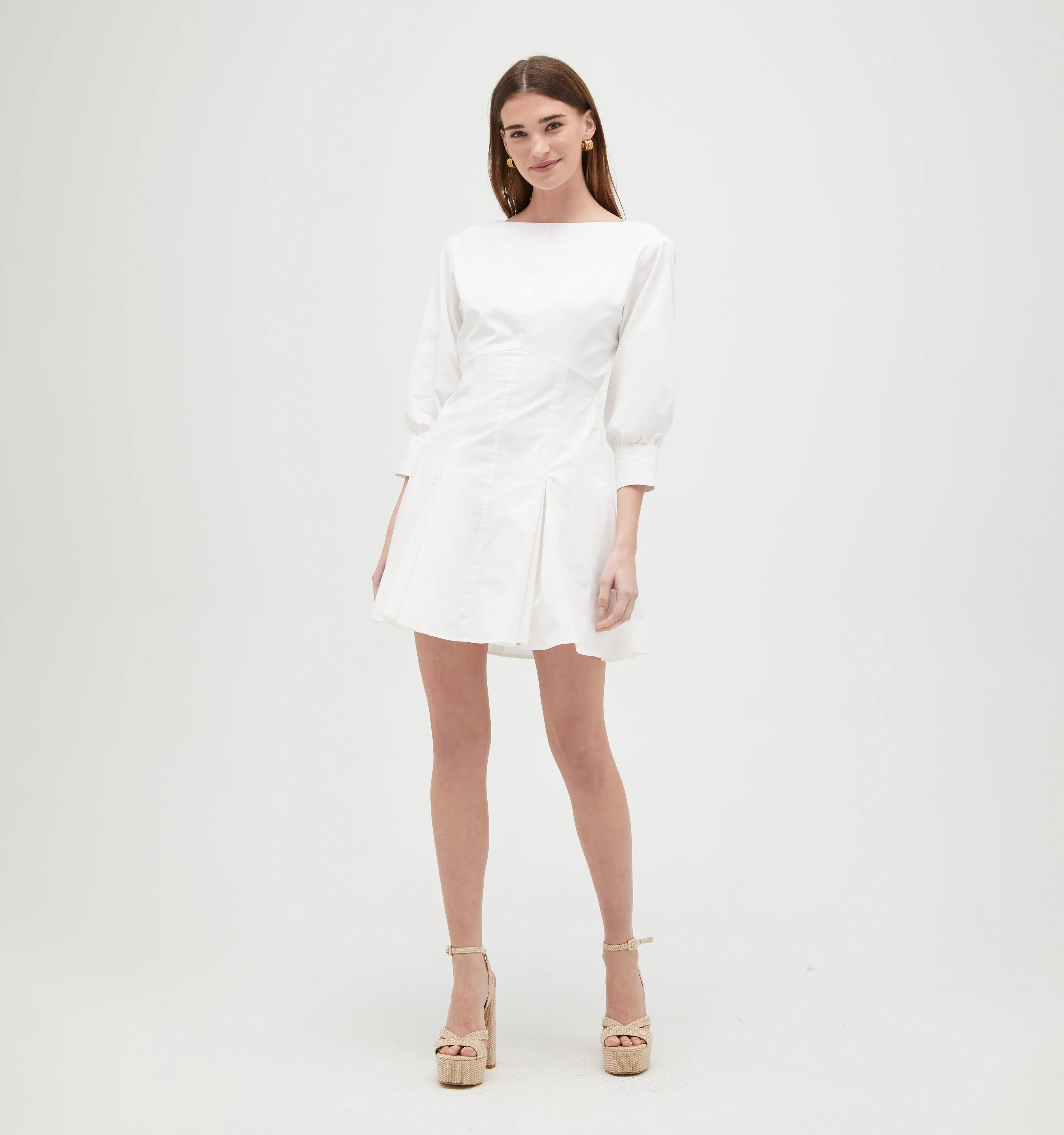 The Aveline Dress - White Cotton Sateen