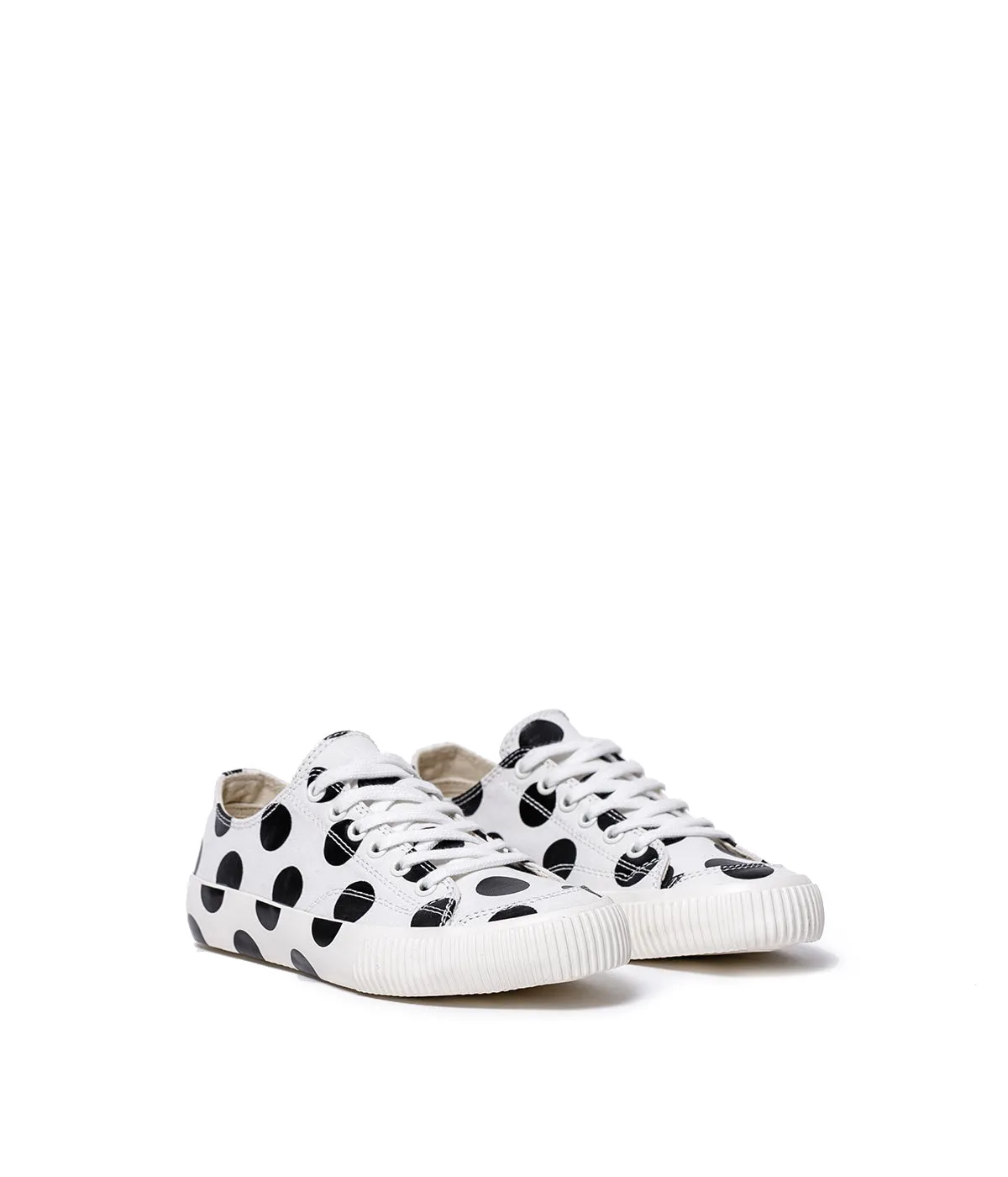 White Canvas Polka Dot Sneakers