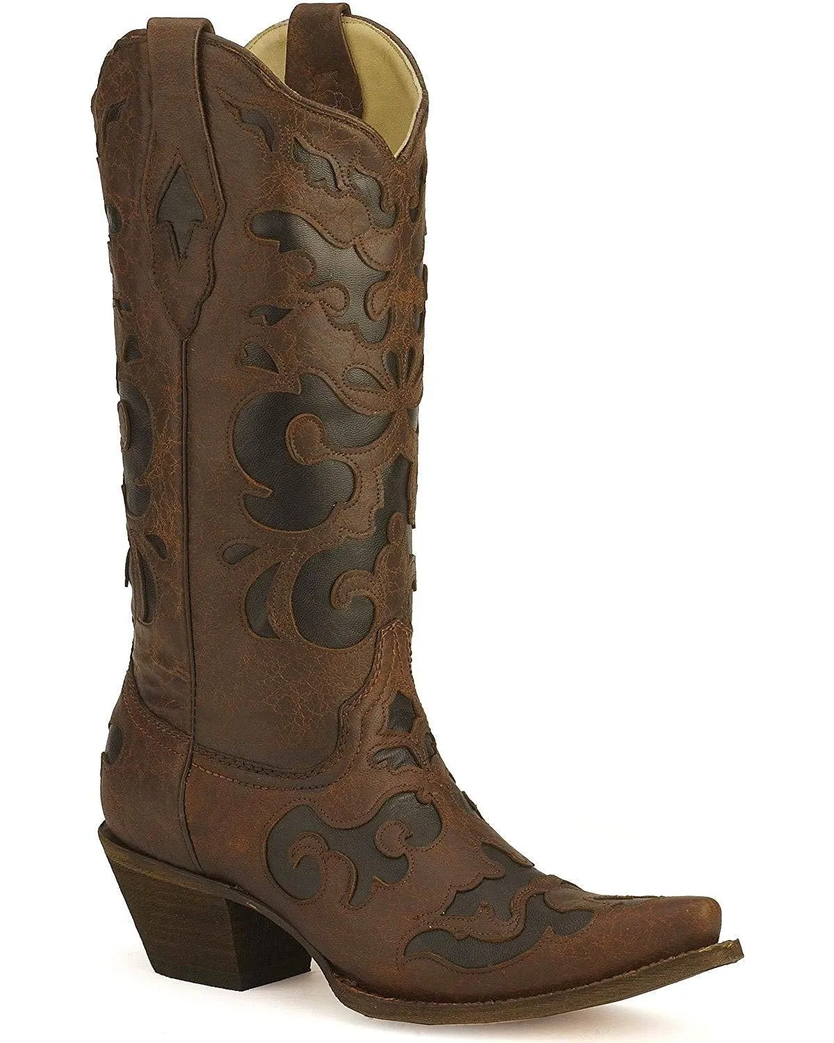 Women's Vintage Goat Inlay Fashion Boots - C1957